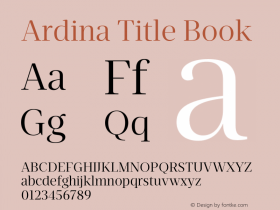 Ardina Title Book Version 1.001;PS 001.001;hotconv 1.0.70;makeotf.lib2.5.58329图片样张