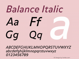 Balance Italic 001.000图片样张