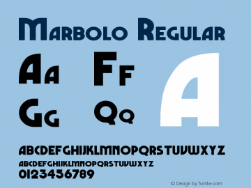 Marbolo Regular Converted from f:\MARBOLO.TF1 by ALLTYPE Font Sample