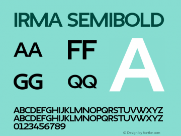 Irma SemiBold Version 1.0; 2009图片样张