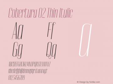 Cobertura 02 Thin Italic Version 4.001图片样张