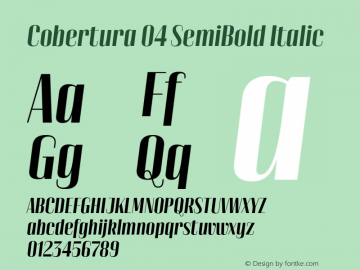 Cobertura 04 SemiBold Italic Version 4.001图片样张