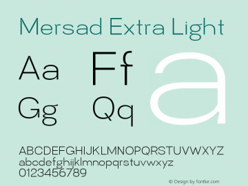 Mersad Extra Light Version 1.000图片样张