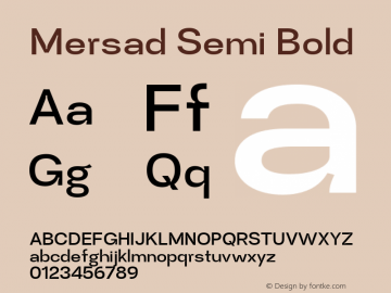Mersad Semi Bold Version 1.000图片样张