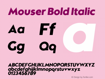 Mouser Bold Italic Version 2.00;July 28, 2022;FontCreator 12.0.0.2552 64-bit图片样张