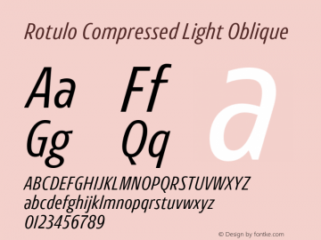 Rotulo-CompressedLightOblique Version 1.000;Glyphs 3.1.1 (3141)图片样张