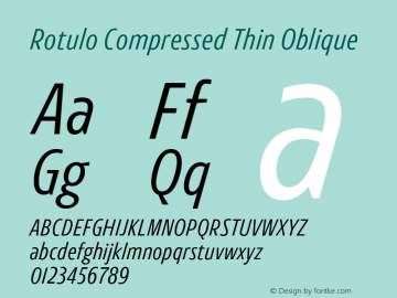 Rotulo-CompressedThinOblique Version 1.000;Glyphs 3.1.1 (3141)图片样张
