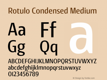 Rotulo-CondensedMedium Version 1.000;Glyphs 3.1.1 (3141)图片样张