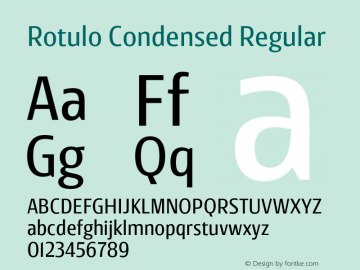 Rotulo-CondensedRegular Version 1.000;Glyphs 3.1.1 (3141)图片样张