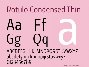 Rotulo-CondensedThin Version 1.000;Glyphs 3.1.1 (3141)图片样张