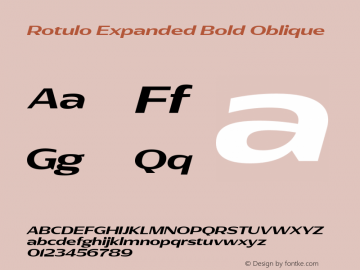 Rotulo-ExpandedBoldOblique Version 1.000;Glyphs 3.1.1 (3141)图片样张