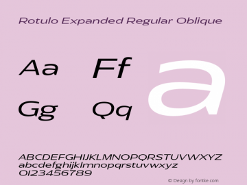 Rotulo-ExpandedRegularOblique Version 1.000;Glyphs 3.1.1 (3141)图片样张