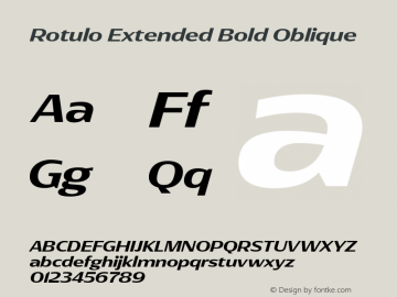 Rotulo-ExtendedBoldOblique Version 1.000;Glyphs 3.1.1 (3141)图片样张