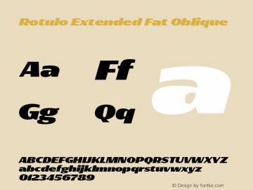 Rotulo-ExtendedFatOblique Version 1.000;Glyphs 3.1.1 (3141)图片样张