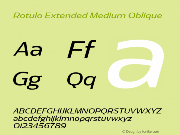 Rotulo-ExtendedMediumOblique Version 1.000;Glyphs 3.1.1 (3141)图片样张