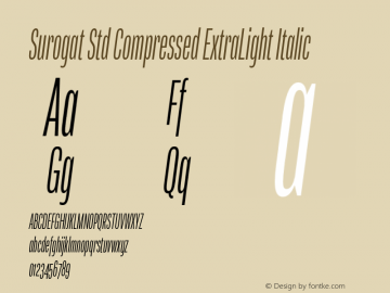 Surogat Std Compressed ExtraLight Italic Version 5.0; 2014图片样张