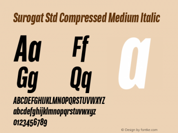 Surogat Std Compressed Medium Italic Version 5.0; 2014图片样张