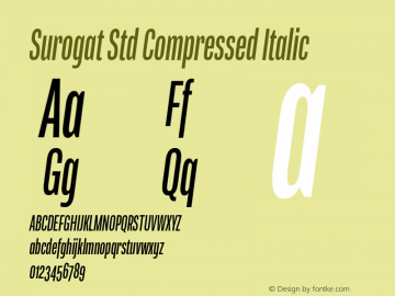 Surogat Std Compressed Italic Version 5.0; 2014图片样张