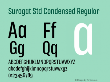 Surogat Std Condensed Regular Version 5.0; 2014图片样张