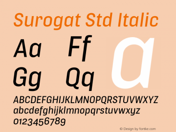 Surogat Std Italic Version 5.0; 2014图片样张