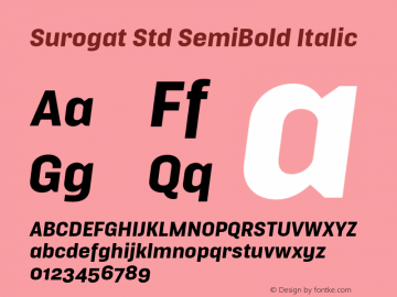Surogat Std SemiBold Italic Version 5.0; 2014图片样张