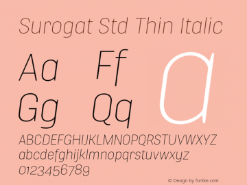 Surogat Std Thin Italic Version 5.0; 2014图片样张