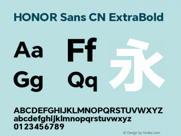 HONOR Sans CN ExtraBold 图片样张