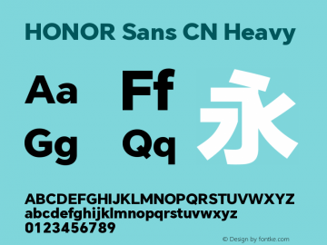 HONOR Sans CN Heavy 图片样张