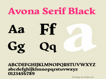 Avona Serif Black Version 1.000;FEAKit 1.0图片样张