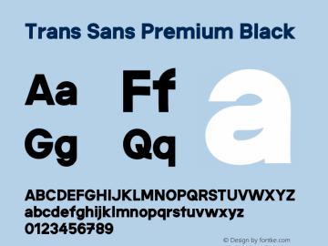 Trans Sans Premium Black Version 1.000;FEAKit 1.0图片样张