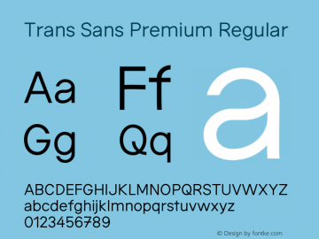 Trans Sans Premium Regular Version 1.000;FEAKit 1.0图片样张