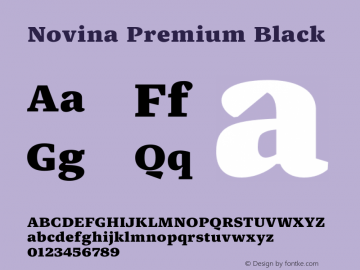 Novina Premium Black Version 1.000;hotconv 1.0.109;makeotfexe 2.5.65596图片样张