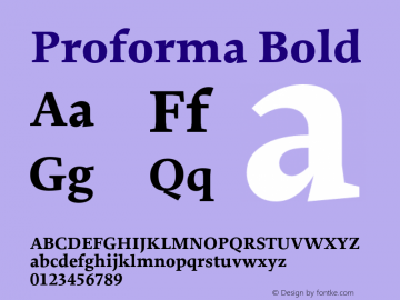 Proforma Bold Version 1.000;PS 1.0;hotconv 1.0.86;makeotf.lib2.5.63406图片样张