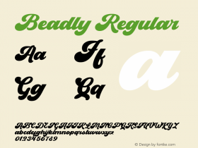 Beadly Regular Version 1.000图片样张