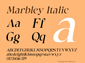 Marbley-Italic Version 1.000图片样张