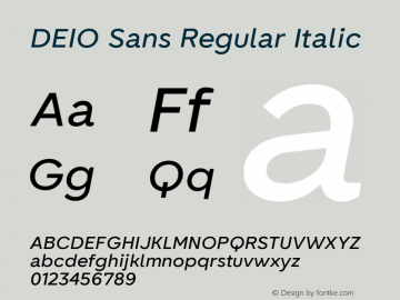 DEIO Sans Regular Italic Version 1.000;FEAKit 1.0图片样张