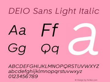 DEIO Sans Light Italic Version 1.000;FEAKit 1.0图片样张