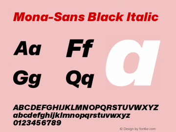 Mona-Sans Black Italic Version 2.000图片样张