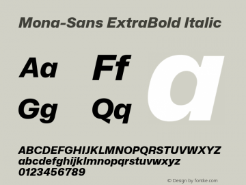 Mona-Sans ExtraBold Italic Version 2.000图片样张