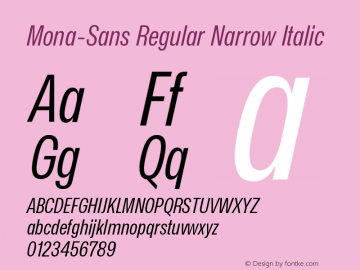 Mona-Sans Regular Narrow Italic Version 2.000图片样张