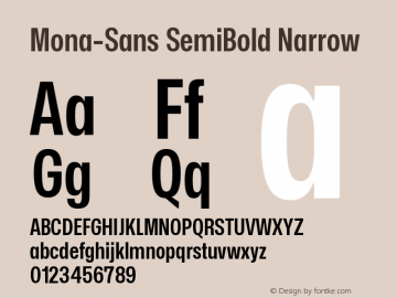 Mona-Sans SemiBold Narrow Version 2.000图片样张