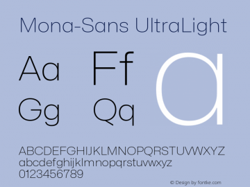 Mona-Sans UltraLight Version 2.000图片样张