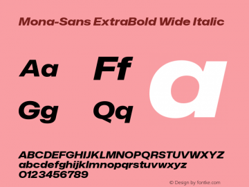 Mona-Sans ExtraBold Wide Italic Version 2.000图片样张