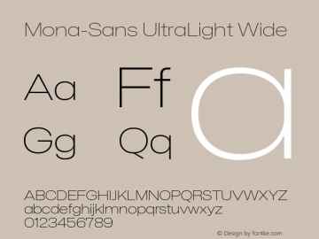 Mona-Sans UltraLight Wide Version 2.000图片样张