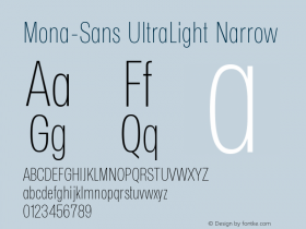Mona-Sans UltraLight Narrow Version 2.000图片样张