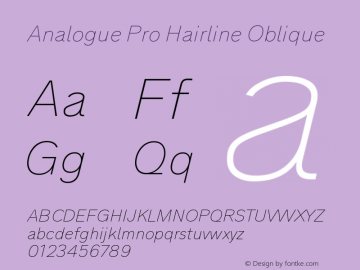 Analogue Pro Hairline Oblique Version 7.001 | FøM Fix图片样张