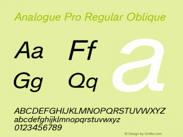 Analogue Pro Regular Oblique Version 7.001 | FøM Fix图片样张