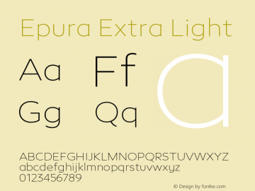 Epura Extra Light Version 1.005;hotconv 1.0.109;makeotfexe 2.5.65596图片样张