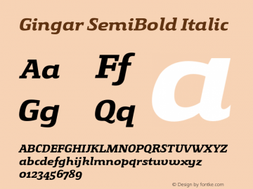 Gingar SemiBold Italic Version 1.000 | web-ttf图片样张