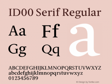 ID00 Serif Version 1.001图片样张
